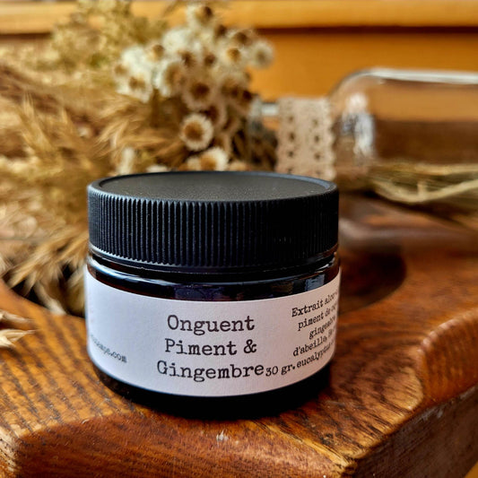 Onguent Piment & Gingembre, 30 grammes.